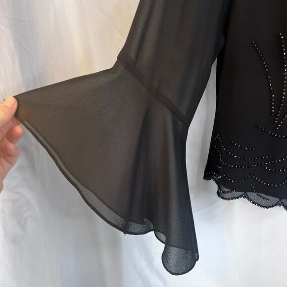 Dressbarn Collection Beaded Embellished Bell Cuff Dressy Cocktail Jacket SZ 16W - Picture 6 of 9